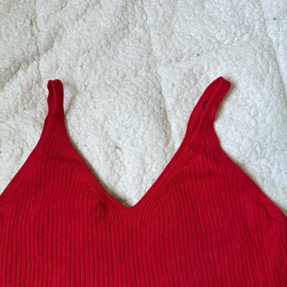 H&M Red Ribbed Camisole Top - Picture 7 of 8